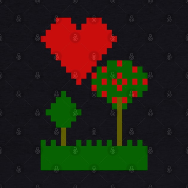 Hearts and Trees Nature Pixels by TeachUrb